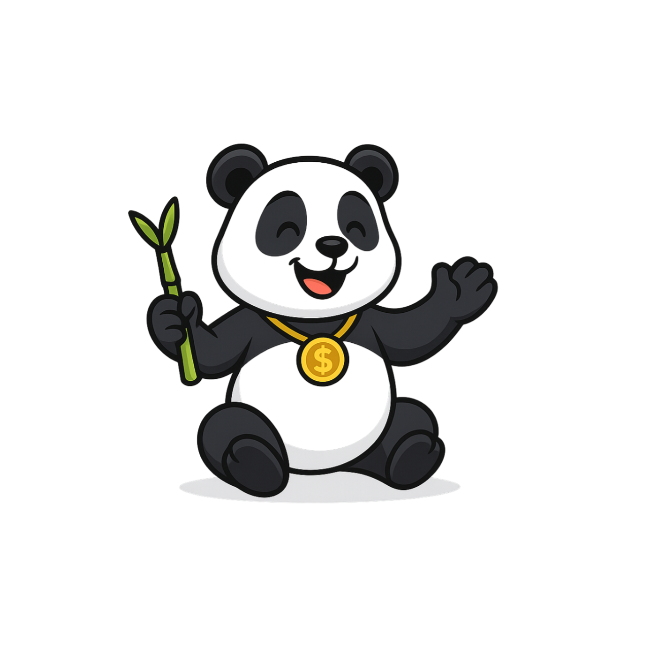 Panda with bamboo